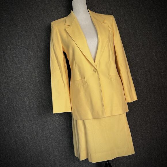 Vintage Pendleton Women’s Blazer And Pencil Skirt 100% Virgin‎ Wool Yellow Sz. 4 - Picture 4 of 16
